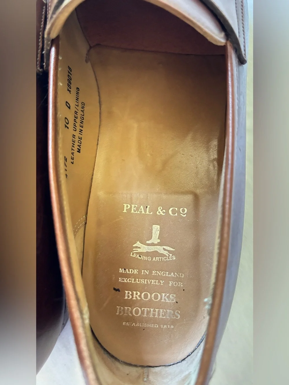 Peal & Co Brooks Brothers Men’s 10D Brown Leather Penny Loafers England